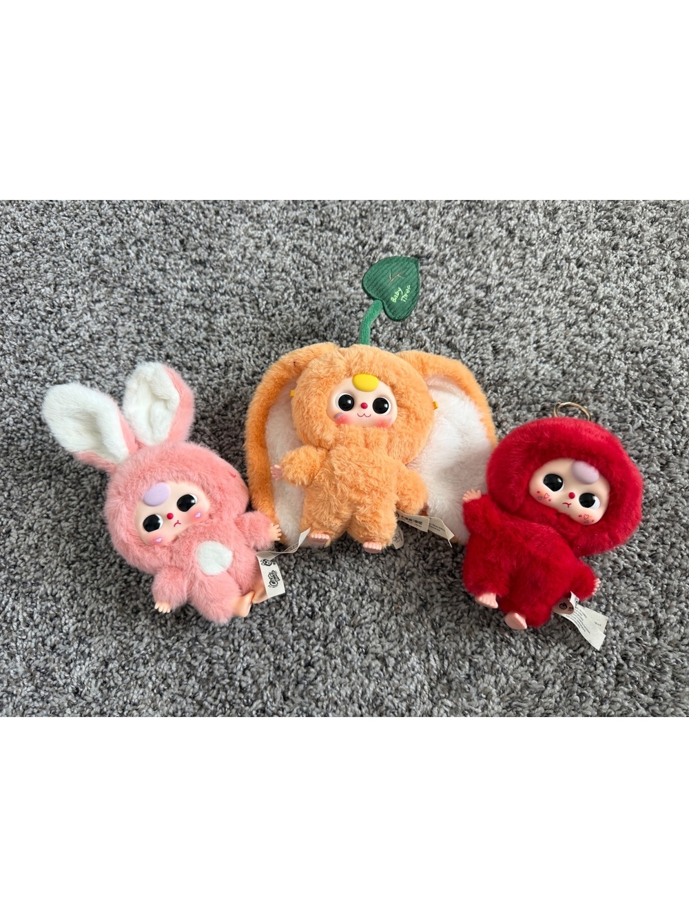 Baby Tree, Lot of 3 Soft Fuzzy Plush Stuffed Animal Toy Keychain